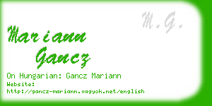 mariann gancz business card